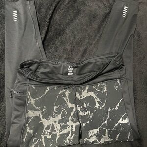 Under Armour Black and Gray Track Pants